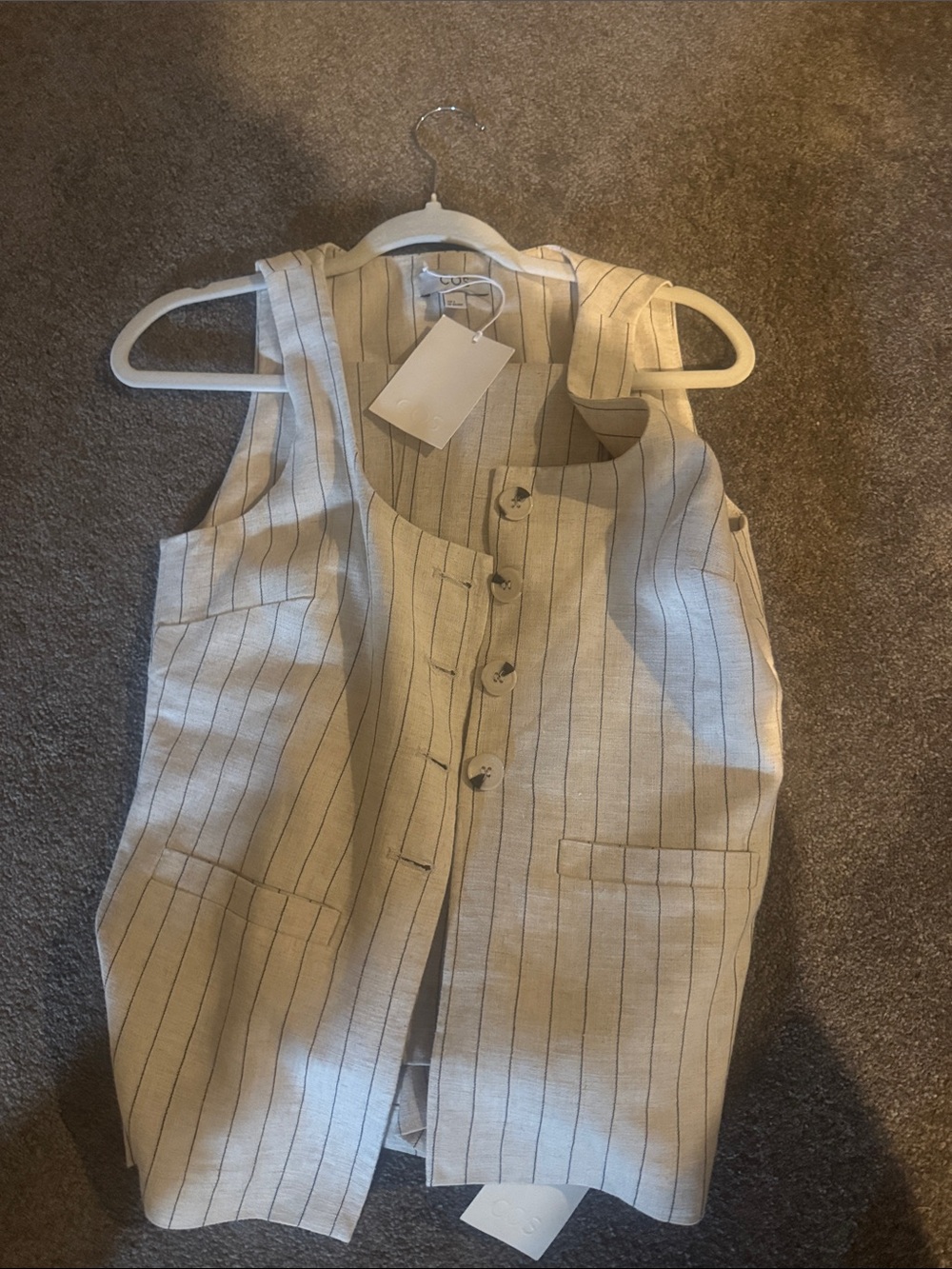 Cos  Pinstripe Linen-Blend Vest and pants set
